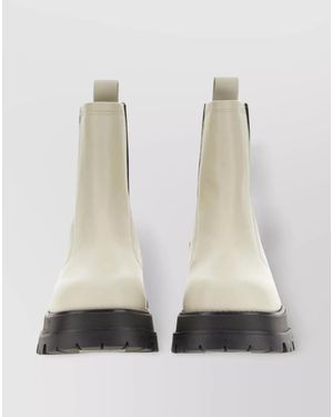 Ash Leather Ankle Boots - White