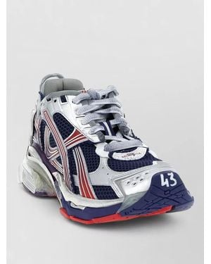 Balenciaga Mesh Panel Runner Trainers Reflective Elements - Blue