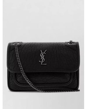 Saint Laurent Niki Mini Leather Clutch Bag - Black
