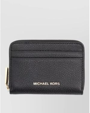 Michael Kors Textured Finish Purse And Matching Cardholder - Gray
