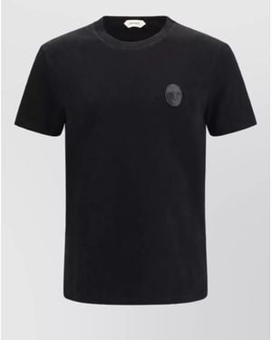 Versace Cotton Ribbed Crew-Neck Short-Sleeve T-Shirt - Black