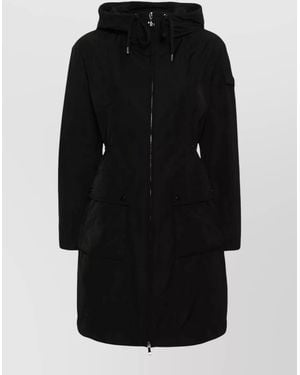 Moncler Laerte Hooded Nylon Mid Length Parka - Black