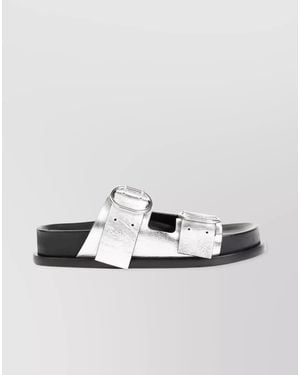 Jil Sander Leather Buckle Sandals - Metallic