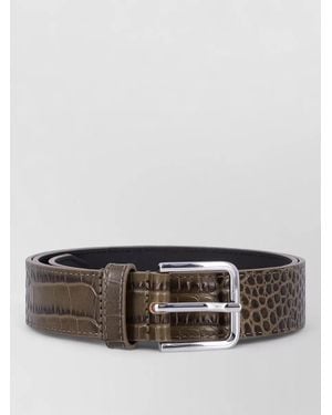 Frankie Shop Toni Croc Patent Calf Leather Belt - Grey
