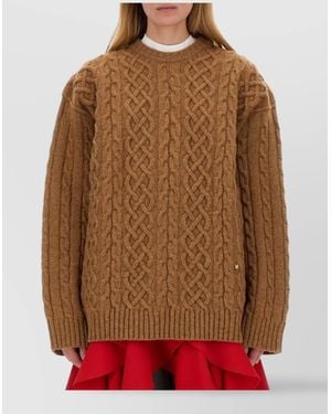 Moschino Oversized Virgin Wool Jumper - Brown