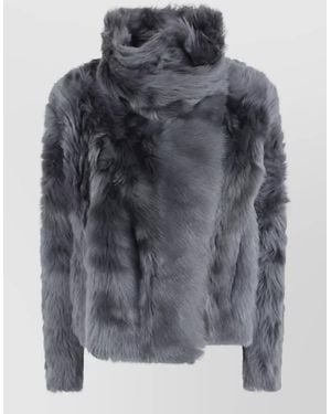 Yves Salomon Leather Jacket - Grey