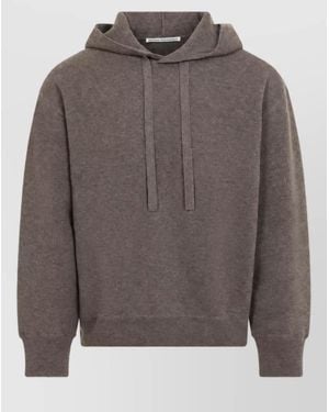 Studio Nicholson Cashmere Wool Relaxed-Fit Ribbed Hoodie - Gray