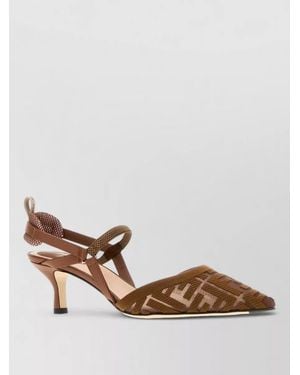 Fendi Mesh Colibrì Lite Court Shoes Pointed Toe Kitten Heel - Multicolour