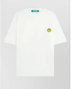 Barrow Cotton Crew Neck T Shirt Graphic Print - White