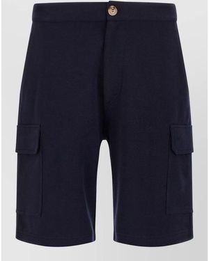 Brunello Cucinelli Cotton Cashmere Cargo Shorts - Blue