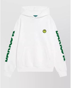 Barrow Hooded Top Graphic Sleeves Ribbed Trims - Multicolor