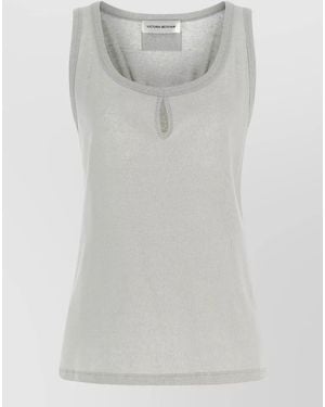 Victoria Beckham Cutout Tank Top - Grey