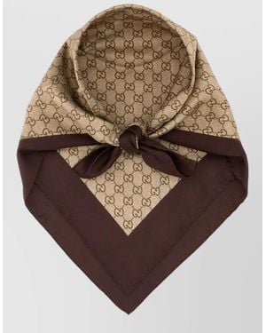 Gucci Lightweight Twill Scarf Square Two Tone - Brown