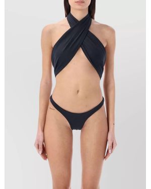 Reina Olga Cutout Cross-Over One-Piece Swimsuit - Blue