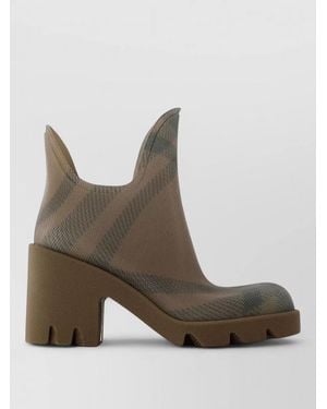 Burberry Marsh Ankle Boots Synthetic Chunky Heel - Brown