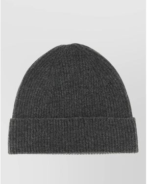 Ballantyne Ribbed Cashmere Beanie - Grey
