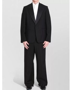 Gucci Mohair Wool Suit Straight Leg Mid Rise - Black