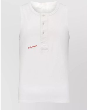 JW Anderson Crew Neck Sleeveless Round Hem Vest - White