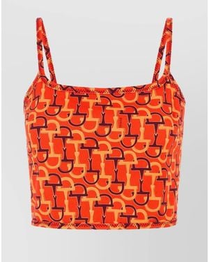 Gucci Printed Silk Top - Red
