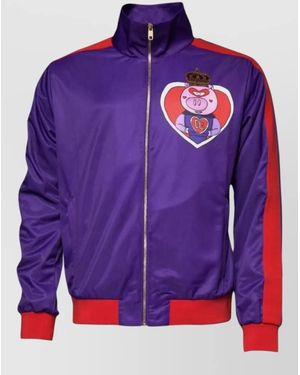 Dolce & Gabbana Year Of The Pig Track Bomber Sweater - Purple