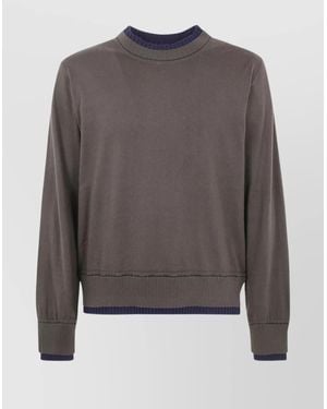 Sacai Cashmere Cotton Knit Pullover - Grey