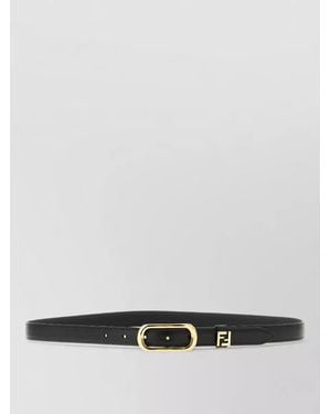 Fendi Ff Belt Adjustable Size Signature Buckle Shape - Gray
