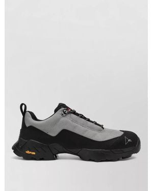 ROA Chunky Sole Sneakers Two Tone Design - Black