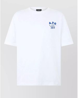 A.P.C. Graphic Cotton T Shirt Crew Neck - White