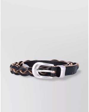 Our Legacy Leather Braided Belt - Metallic