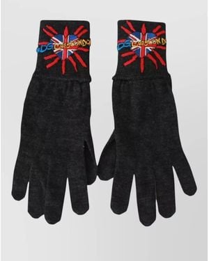 Dolce & Gabbana #Dgloveslondon Wool Gloves Union Jack Embroidery - Black