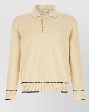 Golden Goose Rindley Knit Polo Long Sleeve Jumper - Natural