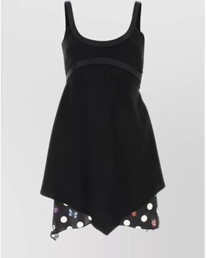Versace Asymmetric Panel Mini Dress - Black