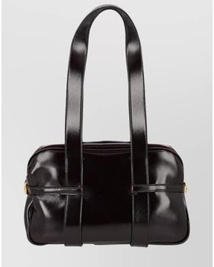Dries Van Noten Rectangular Shoulder Bag Double Handles - Black