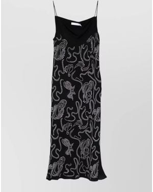 IRO Long Dress Cowl Neckline Midi Length - Black