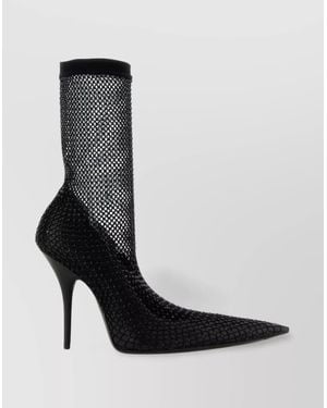 Balenciaga Leather Crystal-Embellished Court Shoes - Black