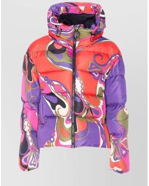 PUCCI Orchidee Print Down Puffer Jacket - Pink