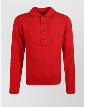 Jacquemus Cashmere And Wool Polo Shirt Design - Red