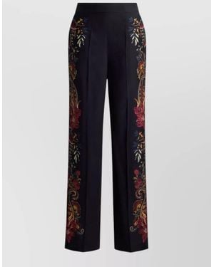 Etro Silk Wide-Leg Trousers - Blue