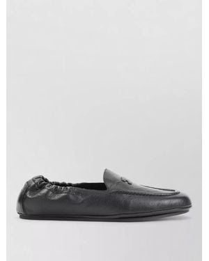 Celine Leather Triomphe Loafers - Grey
