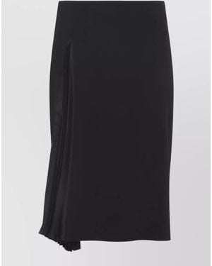 Jil Sander Midi Skirt Asymmetric Hem Pleated Panel - Blue
