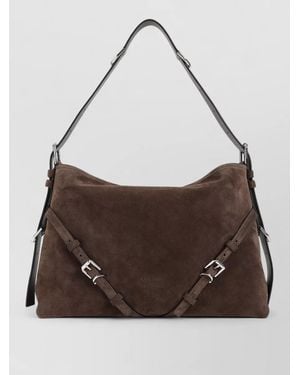 Givenchy Medium Voyou Shoulder Bag Suede Finish - Brown