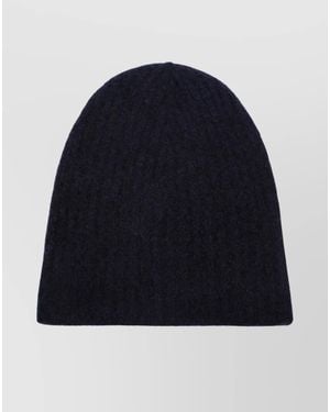 Roberto Collina Cashmere Ribbed Beanie - Blue