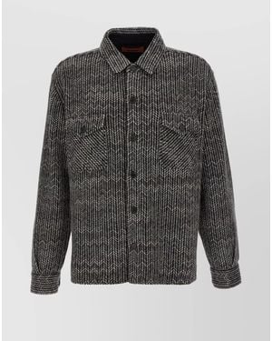 Missoni 'Chest Pockets Chevron Pattern Long Sleeves' - Gray