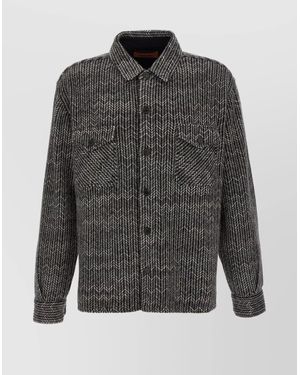 Missoni 'Chest Pockets Chevron Pattern Long Sleeves' - Gray