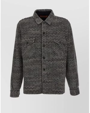Missoni 'Chest Pockets Chevron Pattern Long Sleeves' - Grey