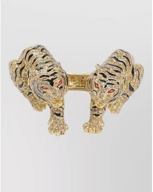 Roberto Cavalli Crystal-Embellished Enamel Cuff Bracelet - Metallic