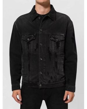Dolce & Gabbana Denim Single Breasted Coat - Black