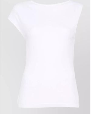 Alysi Asymmetric Short-Sleeve Top - White