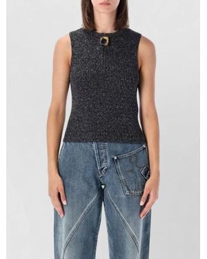 JW Anderson Ribbed Slim-Fit Knitted Tank Top - Blue