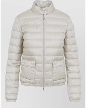 Moncler Down Quilted Slim-Fit Short Parka Coat - White